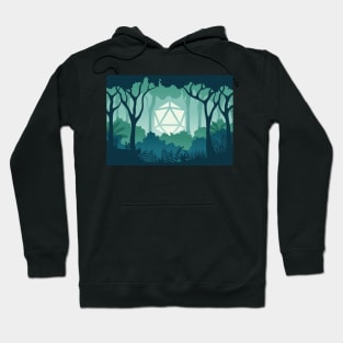 Deep Jungle Polyhedral D20 Dice Sun Forest RPG Landscape Hoodie